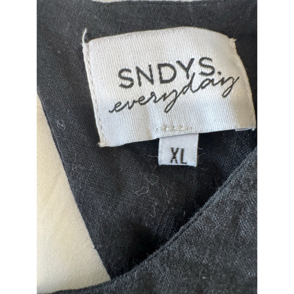 SNDYS Black Cotton Cutout Smocked Maxi Dress Boho Minimalist Size XL - Picture 13 of 15